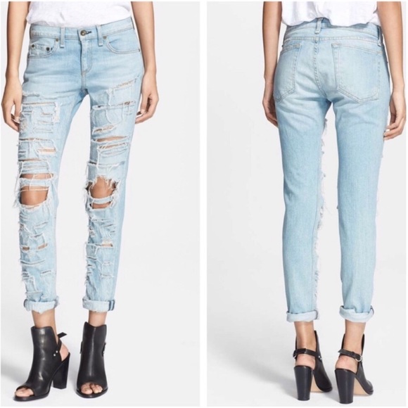 rag & bone Denim - rag & bone The Dre Jean Destructed Thrasher Wash